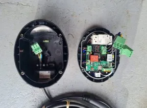 internal view of black EV charge point
