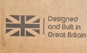 union flag and built in Britain text