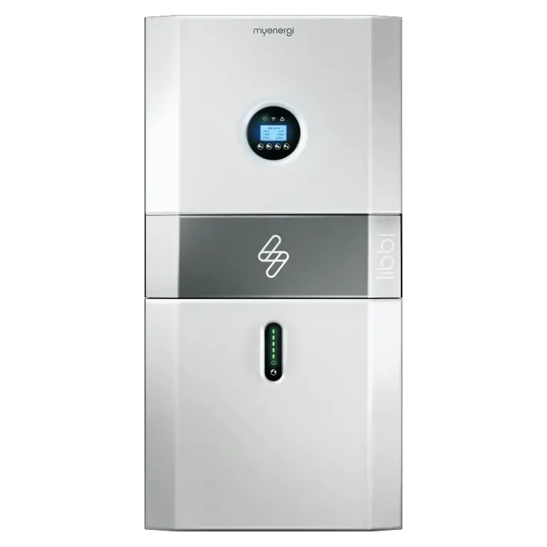 White and grey Myenergi Libbi inverter with 5kWh battery