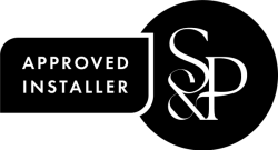 black Simpson and partners logo on transparent background